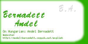 bernadett andel business card